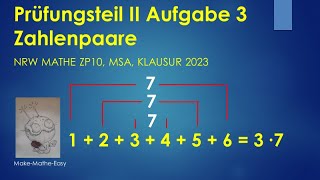 Prüfungsteil 2 Mathe ZP10 NRW 2023 Aufgabe 3 Zahlenpaare [upl. by Helm]