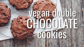 vegan double chocolate cookies  hot for food [upl. by Keldon]