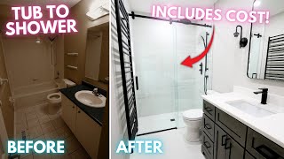 How to Convert a Tub Surround to a Walk In Shower  Bathroom Renovation [upl. by Hsaka]