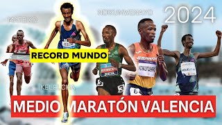 MEDIA MARATON DE VALENCIA 2024 🚀 ¡Récord del Mundo ⚡️ 57´ 30quot [upl. by Rovert]