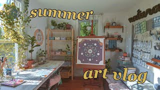 Summer Art Vlog ❋ painting pollinators hiking  art studio decor [upl. by Aymer943]