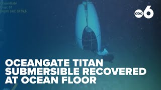 Video of OceanGate Titan submersible recovered at ocean floor [upl. by Hildebrandt371]