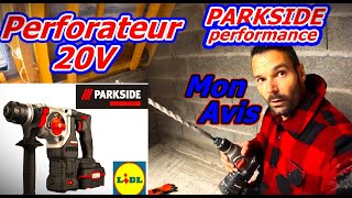 Test perforateur PARKSIDE performance 20v [upl. by Sirdi]