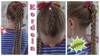 PFERDESCHWANZ♥Zopf mit KORDELN♥ZopfFrisur für Mädchen Tutorial [upl. by Otokam]