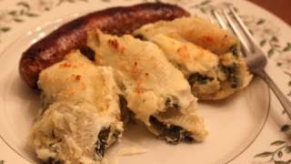 Artichoke Spinach Stuffed Shells Recipe  Pasta Shells Stuffed with Artichoke and Spinach [upl. by Assir]