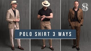 3 Ways To Wear A Polo Shirt  How To Style A Polo Shirt [upl. by Eicram]