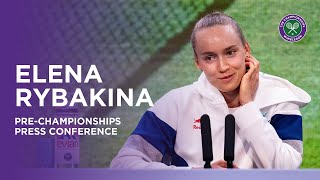 Elena Rybakina  PreChampionships Press Conference  Wimbledon 2023 [upl. by Amlas]