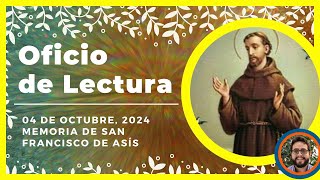 💥 OFICIO DE LECTURA DE HOY  4 de Octubre de 2024  Liturgia de las horas 🙏 [upl. by Imre22]