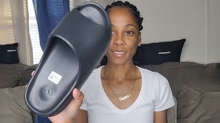 All Black YEEZY SLIDES  dhgate reviews [upl. by Aihsakal404]