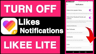 How to turn off likes notifications on likee liteLikee lite tutorialsLike lite settings [upl. by Adiahs]