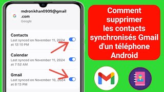 Comment supprimer les contacts synchronisés Gmail dun téléphone Android nouvelle mise à jour [upl. by Notgnirrab]