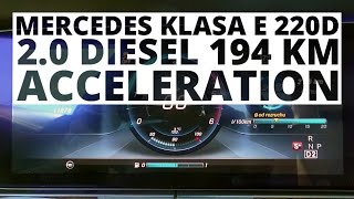 MercedesBenz EClass 220d 20 194 hp AT  acceleration 0100 kmh [upl. by Lipson181]