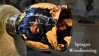 Woodturning  From Scrap Wood to Black Magic [upl. by Ahsilef136]