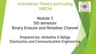 VTU ITC 18EC54 M3 L7 BEC and Noiseless channel [upl. by Llohcin]