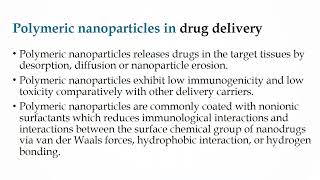 Polymeric Nanoparticles and Nanocomposites in Drug Delivery [upl. by Eckel]