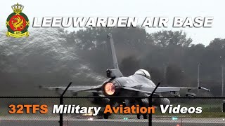 4K Danish AF F16 RNLAF F16s RNLAF F35s Takeoff runway 23 Leeuwarden AB EHLW [upl. by Sacha]