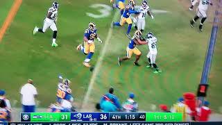 Seahawks and rams players fighting over controversial play [upl. by Einattirb]