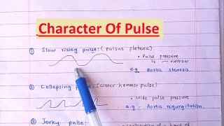 Types Of Characters of Pulse  Causes Of Different Pulse Plateau Collapsing Jerky etc [upl. by Hseham]