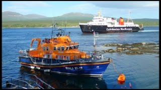 Islay Lifeboat and Ferry at Port Askaig Sound of Islay [upl. by Hal]