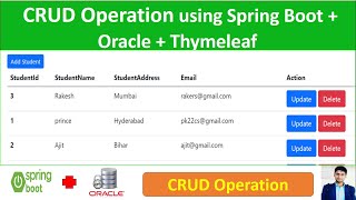 CRUD Operation using Spring Boot with Oracle database  Thymeleaf [upl. by Mis]