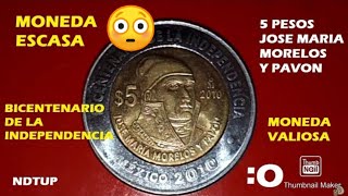 Cuanto vale esta moneda de 5 pesos [upl. by Neelat]