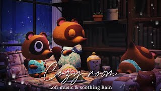 【あつ森BGM】雨の日は居心地の良い部屋でゆったり過ごす☔たぬきちの別荘 （まめきち・つぶきち）６時間🍀 Lofi BGM amp アンビエント🎧雨の音・テレビの音 [upl. by Beryle525]