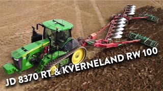 4Kᵁᴴᴰ John Deere 8370 RT with Kverneland RW 100 Variomat 10 furrow plough amp 2 Kverneland Packomat S [upl. by Geaghan]