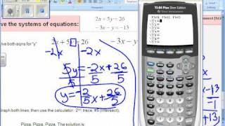 Solving a system by graphing 2x  5y  26 and 3x  y  13 [upl. by Notsuh245]