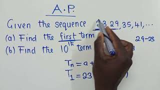 Arithmetic Progression AP find the 1st 10th and nth term [upl. by Perni]