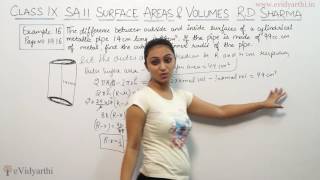 Example 16 Page No 1916  Surface Areas amp Volumes RD Sharma Class 9th Maths [upl. by Jemina]