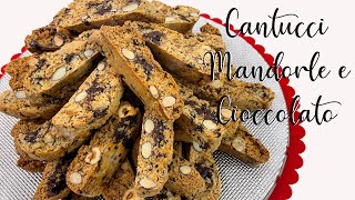 DOLCI NATALIZI CANTUCCI Mandorle e Cioccolato [upl. by Annahtur]