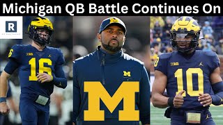 Michigan Football QB Battle  Michigan Football Fall Camp News [upl. by Juta82]