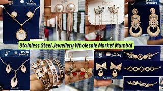 Anti Tarnish Stainless Steel Jewellery Wholesale Market Mumbai  Korean Western Jewellery Wholesale [upl. by Brause]