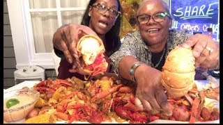 SEFOOD BOIL MUKBANG  Crab Legs LobsterCrawfish  FT MY DAUGHTER [upl. by Adidnac]