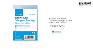 Blue Dot Non Woven Triangular Bandage 90cm x 90cm x 127cm Each 30BNWT96 [upl. by Elvah]