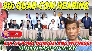 LIVE 8th QUADCOM HEARING WITNESSES SA EJK AT POGO DUMAMI DUTERTE SISIPOT KAYA PART 2 [upl. by Llenel]