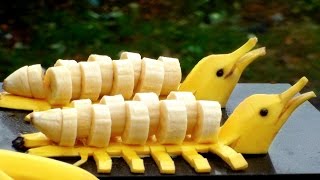 How to Make Banana Dolphins  Banana Art  Banana Dolphins Garnishes [upl. by Zephan365]