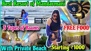 BEST Sea Facing Hotel in Mandarmani  Mandarmani Sea Facing Resort With Private Beach  Hindustan In [upl. by Aiynat]