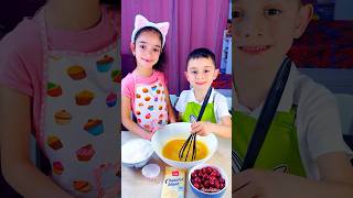 Children make delicious cherry and white chocolate cake shorts food viral kids trending viral [upl. by Yolane646]