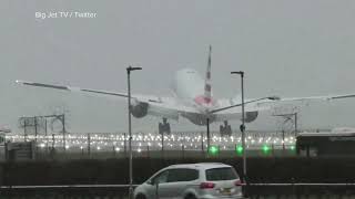 American Airlines flight makes wild landing at Heathrow Airport [upl. by Acinad904]