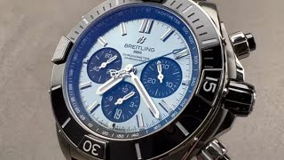 Breitling Super Chronomat B01 Ice Blue Platinum PB0136251C1S1 Breitling Watch Review [upl. by Adlen]