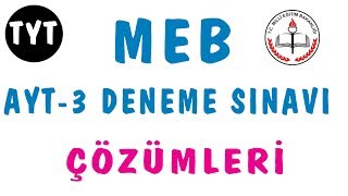 MEB AYT3 DENEME SINAVI  ÇÖZÜMLERİ  ŞENOL HOCA Emrah Hoca [upl. by Pompei636]