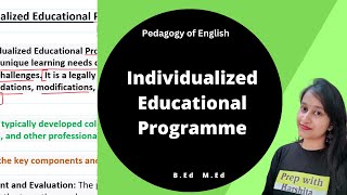 Individualized Educational Programme  Pedagogy of English [upl. by Nanete]