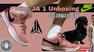 Nike Ja 1 Unboxing  Bite Colorway  Ja Morant Signature Shoe [upl. by Hgeilyak]