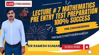 Lecture 07  Mathematics  Pre Entry Test Preparation  Matrix and Types of Matrix MCQsSir Ramesh [upl. by Ardnnaed]