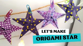 origami star  how to make an origami five pointed star  Christmas star [upl. by Margi]