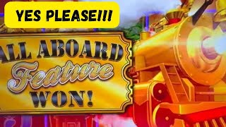 Bonus Games on All Aboard Slot Machine made by Konami allaboard slots casino gambling lasvegas [upl. by Lenor]