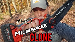 CHEAP Milwaukee electric chainsaw CLONE [upl. by Higbee]