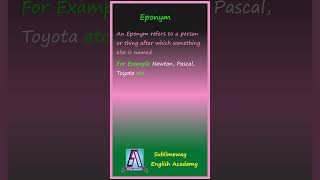 EponymEnglish Language Terms  By Sir Mubarik ARaza english englishlanguage learning [upl. by Pitt710]