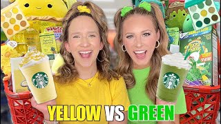 YELLOW ✨☀️ VS GREEN 🍀🐸 TARGET SHOPPING CHALLENGE [upl. by Cullie]